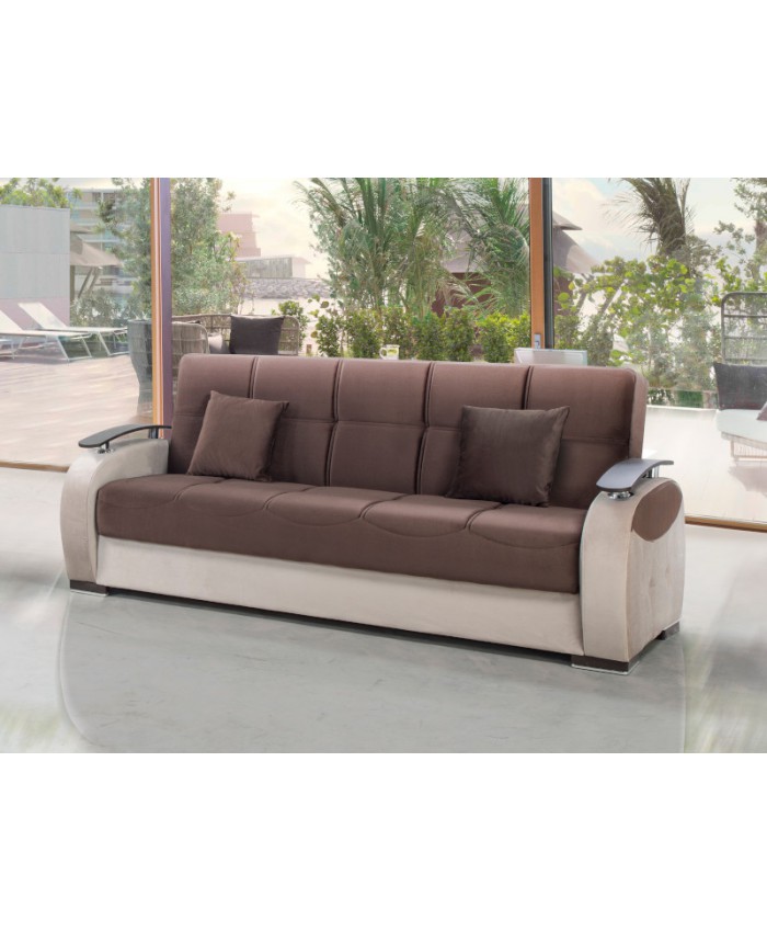 ספה תלת מושבית בצבע חום דגם גאמה
